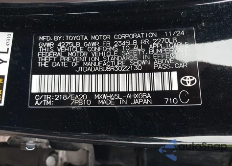 2024 Toyota Prius Xle Awd-E z USA, uszkodzony, nr VIN JTDADABU8R3022130